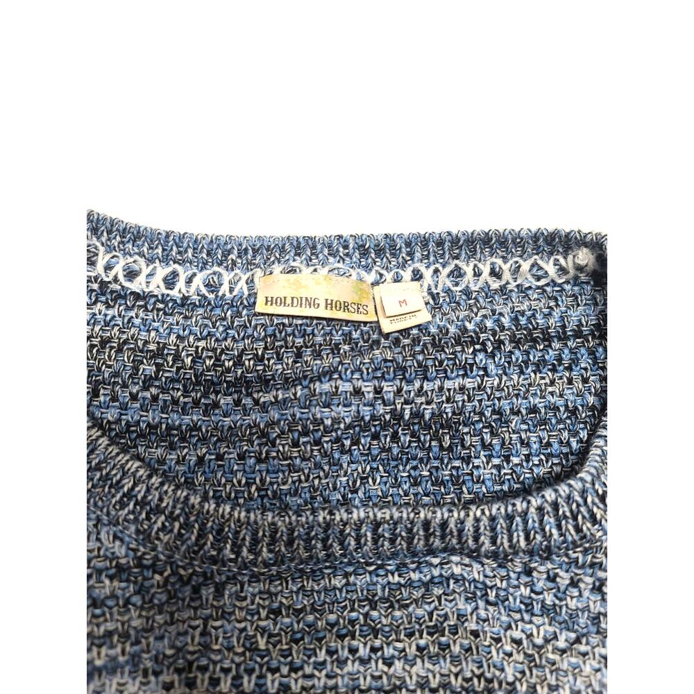 Anthropologie Holding Horses Blue sweater fringe dress women's medium - Picture 5 of 9